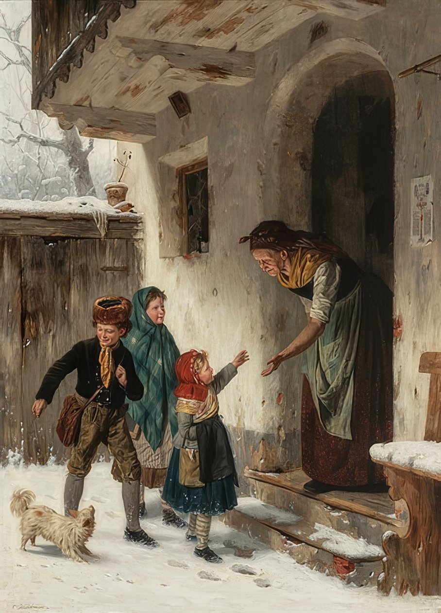 Zimní návštěva u babičky od Carl Kronberger