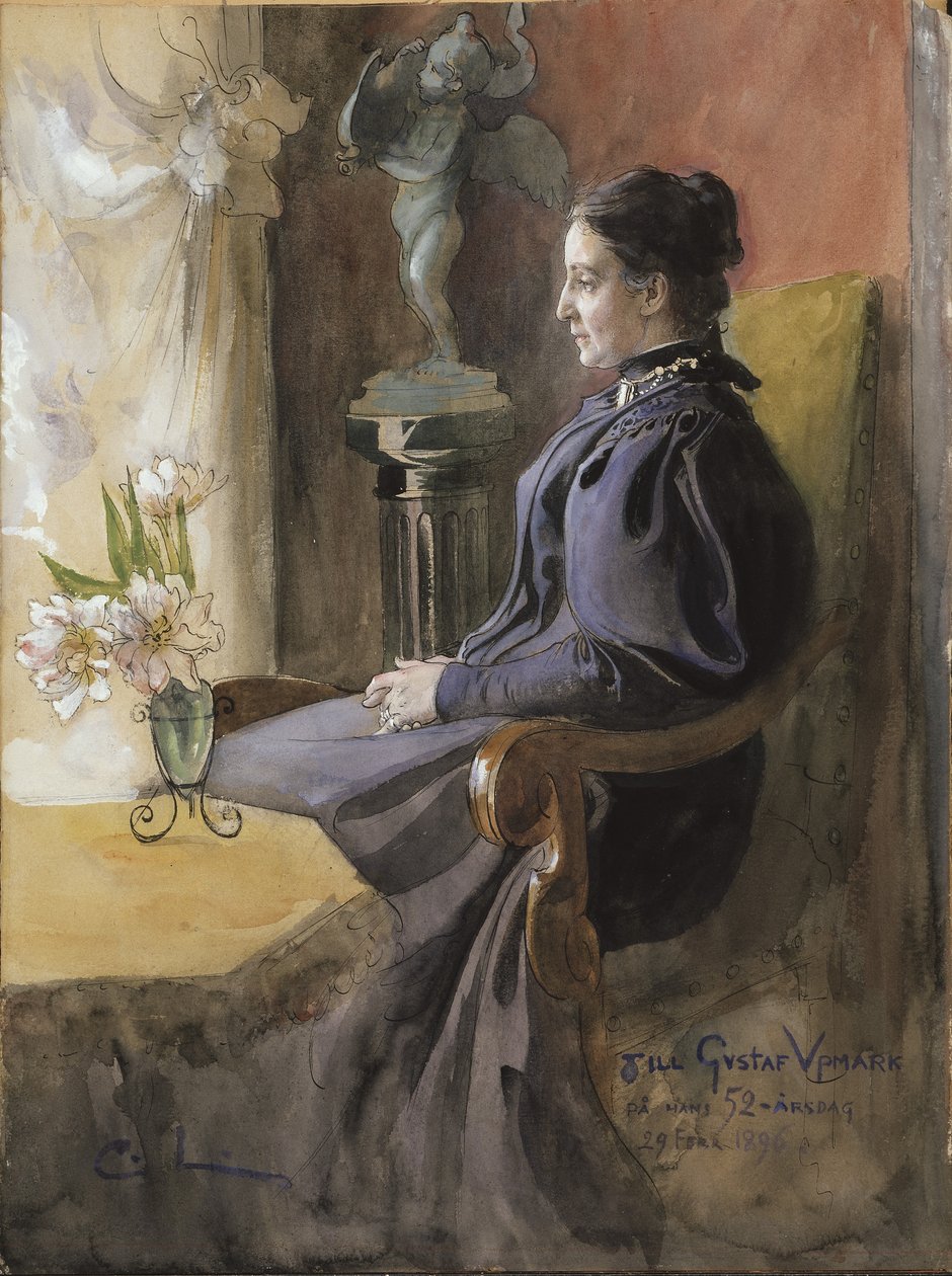 Eva Upmark, 1896 (wc na papíře) od Carl Larsson