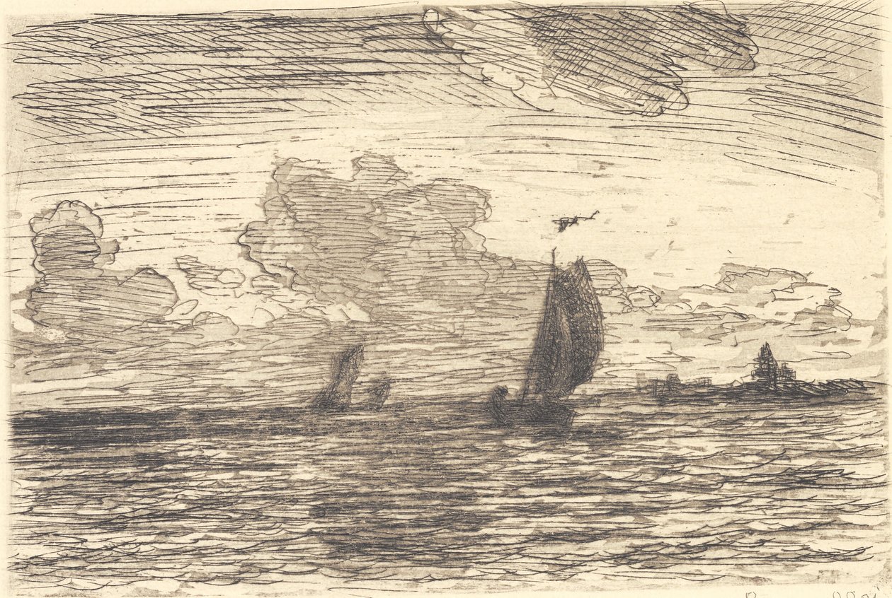 Marine s loděmi pod plachtami od Carl Locher