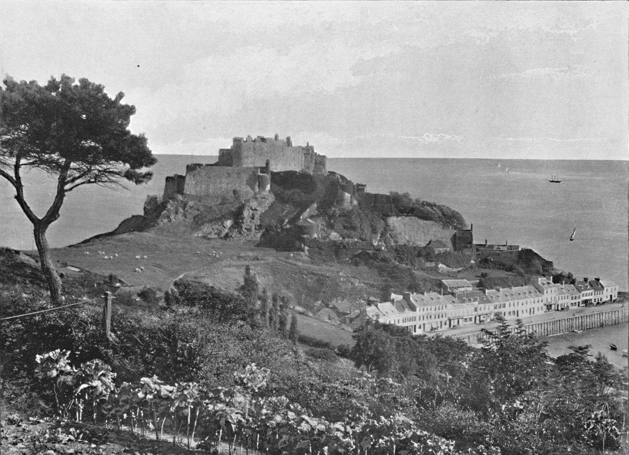 Hrad Mont Orgueil, Jersey, c1896 od Carl Norman