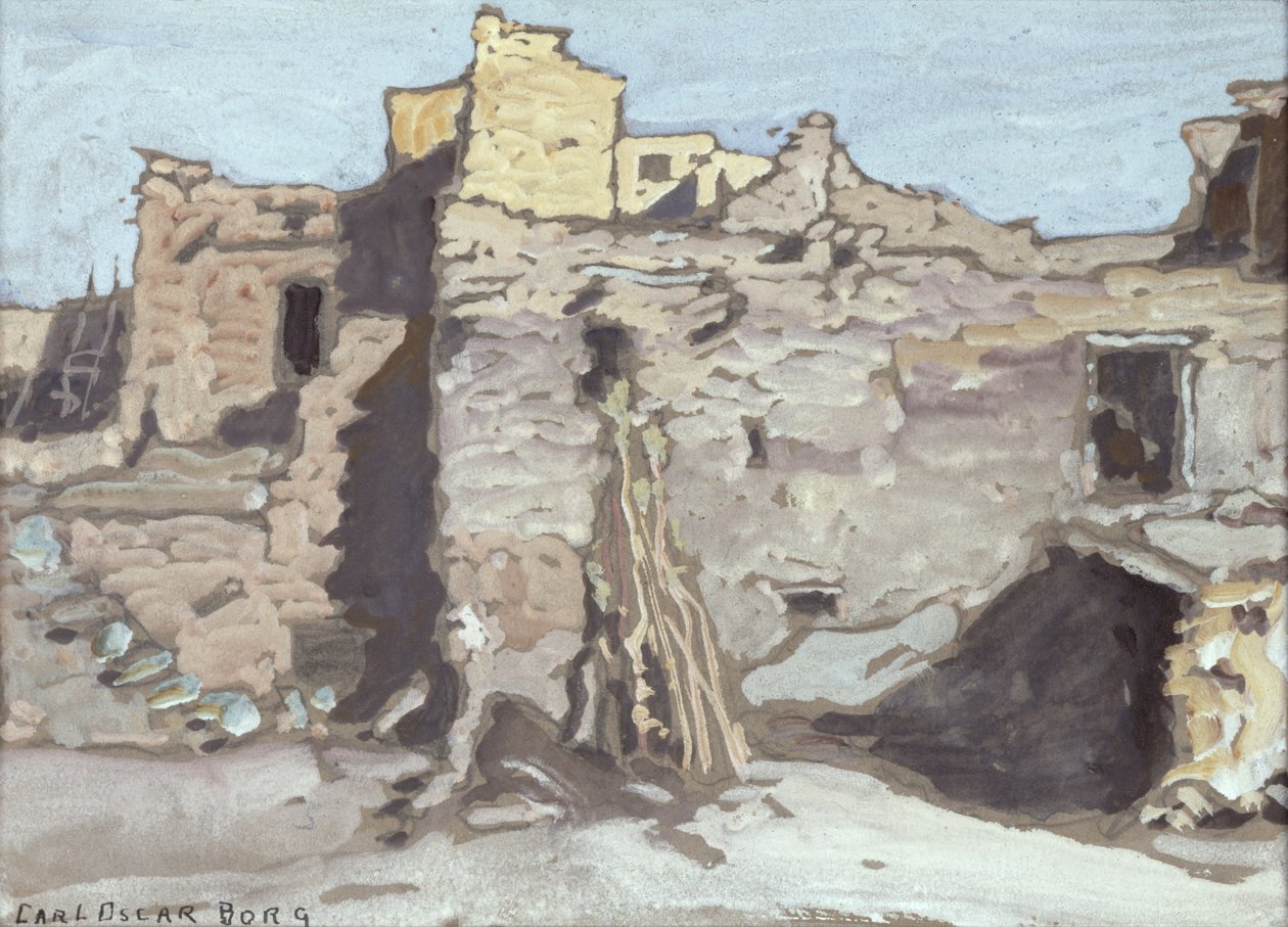 Walpi (tempera na papíře) od Carl Oscar Borg