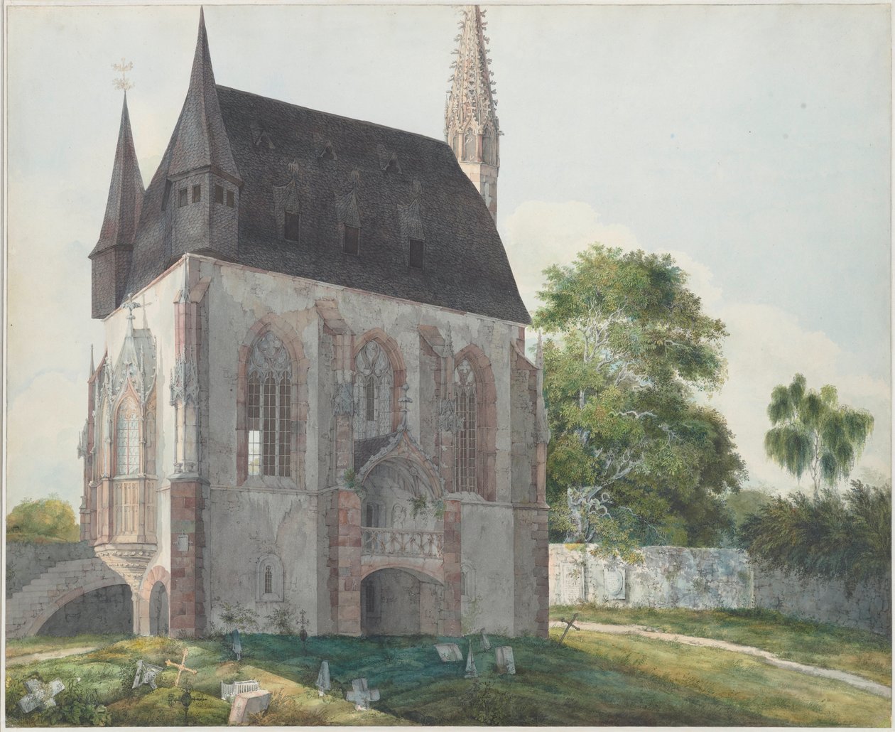 Totenkapelle v Kiedrichu, cca 1814. od Carl Philipp Fohr