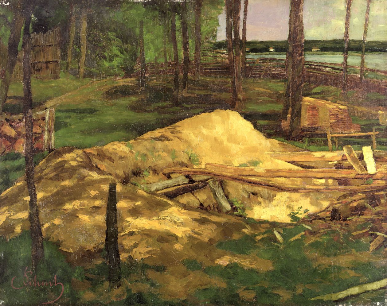 Pilinová jáma, 1876 od Carl Schuch