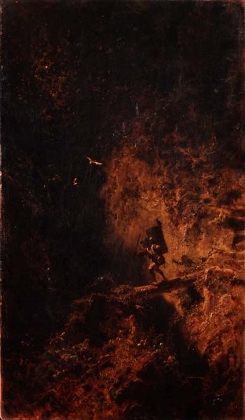Cestovatel překračující rokli od Carl Spitzweg