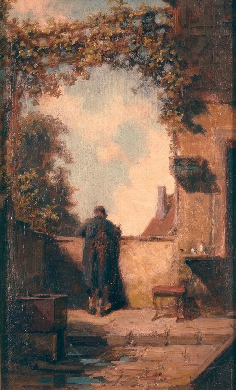 Starý muž na terase od Carl Spitzweg