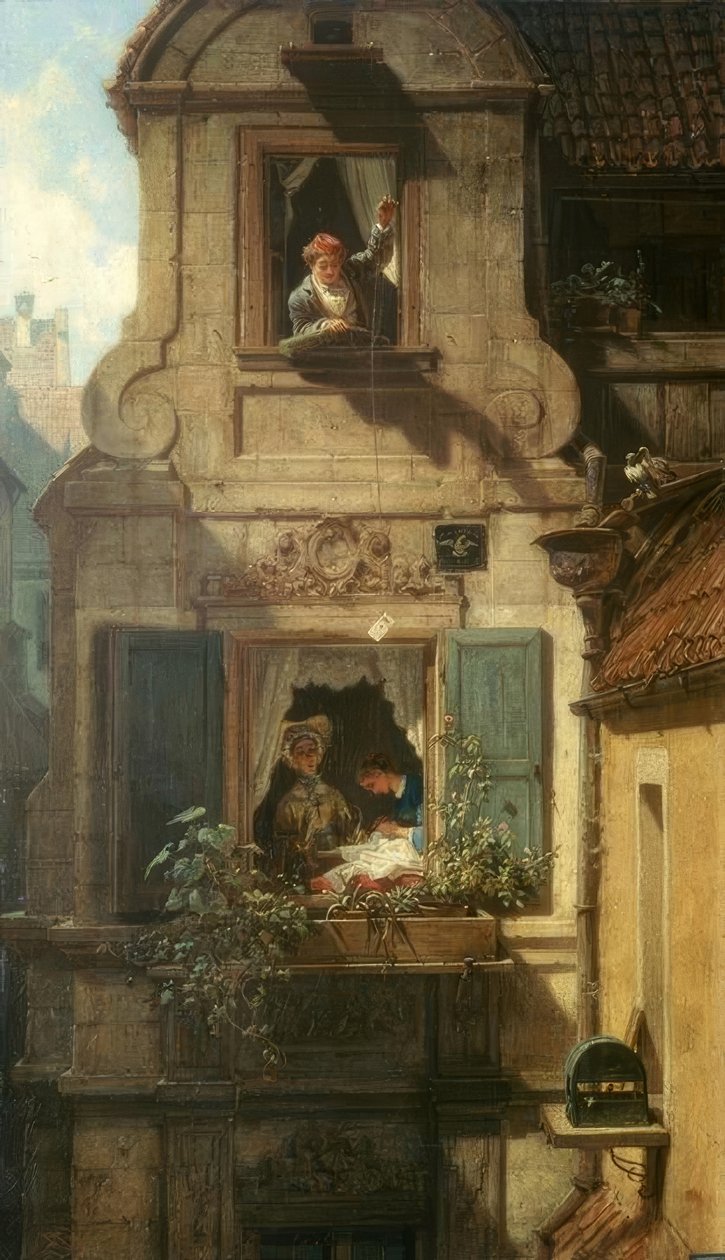 Zadržený milostný dopis od Carl Spitzweg