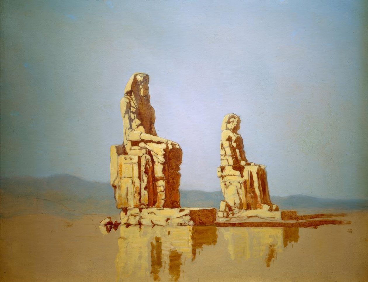 Prasnice. Memnon Colossae v Egyptě od Carl Spitzweg