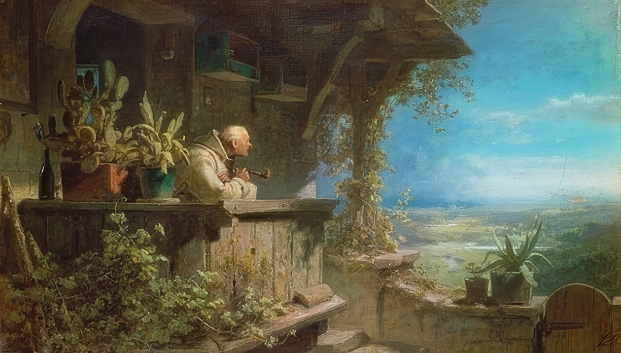 to hoří. Kolem roku 1860/62 od Carl Spitzweg