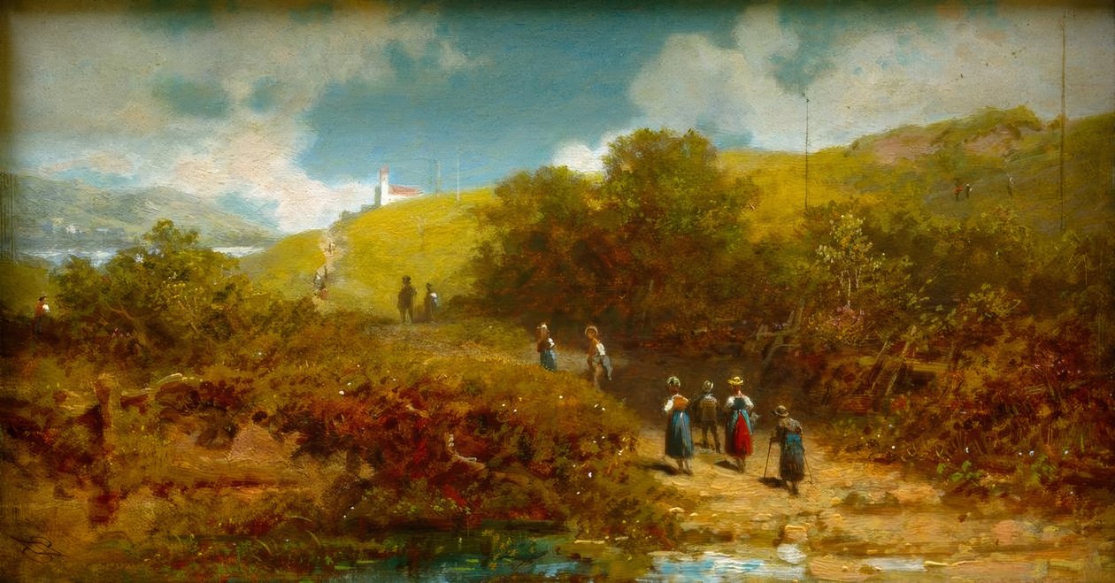 Chodit do kostela na venkově od Carl Spitzweg