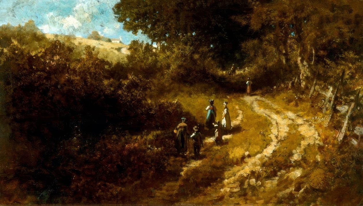 Jdu do kostela poblíž Dachau od Carl Spitzweg