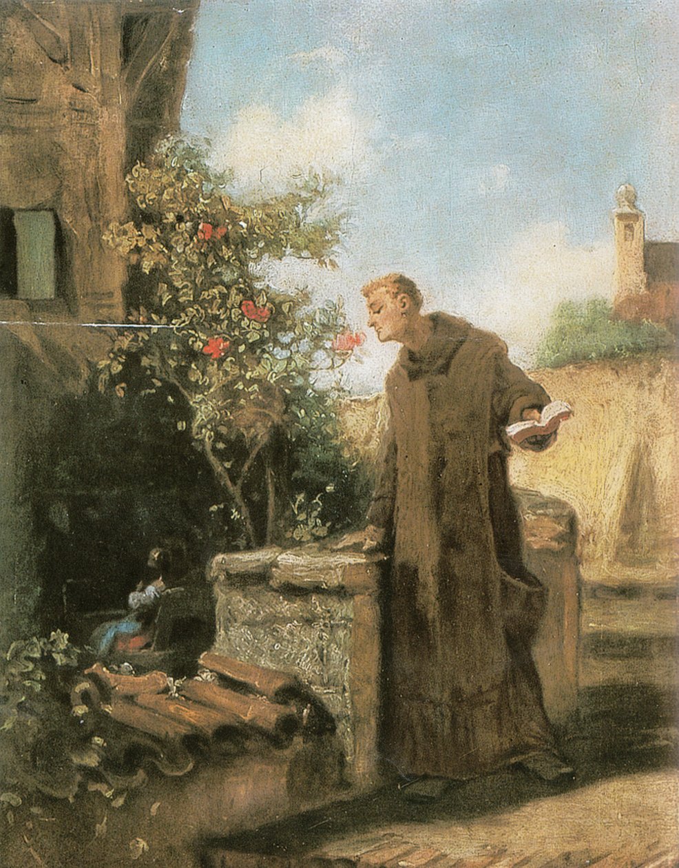 Mnich, vonící růží od Carl Spitzweg