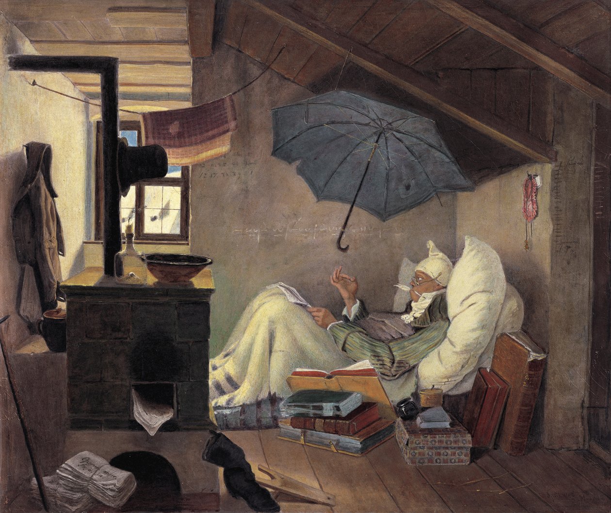 Chudý básník, 1839 od Carl Spitzweg