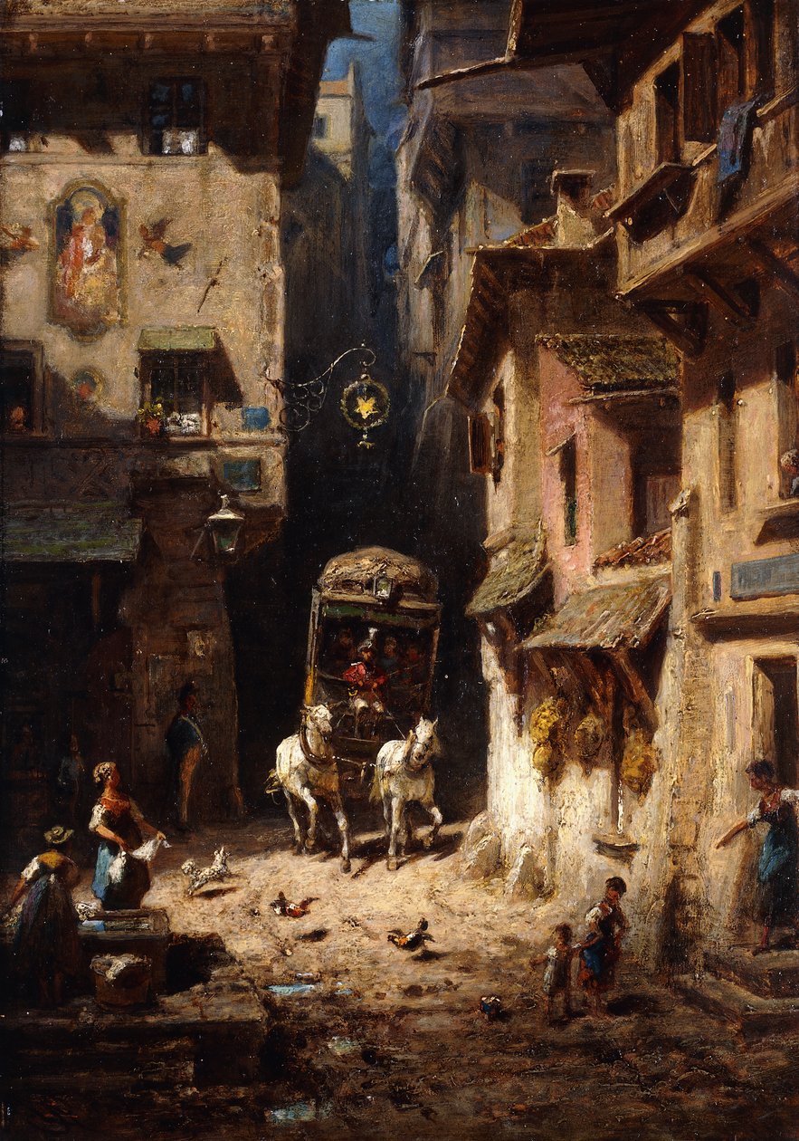 Pošta; Die Post, kolem 1875-1880 od Carl Spitzweg