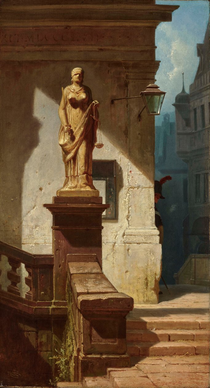Oko zákona Justitia, 1857. od Carl Spitzweg