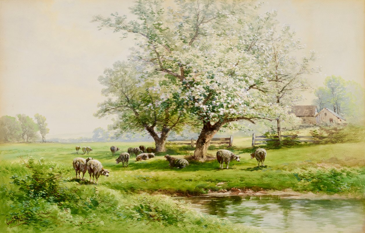 Pastorační krajina, konec 19.-začátek 20. století. od Carl Weber