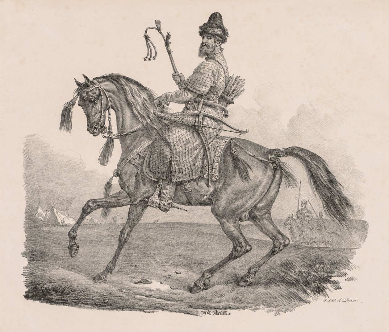 Cossack Cavalier, c. 1820. od Carle Vernet