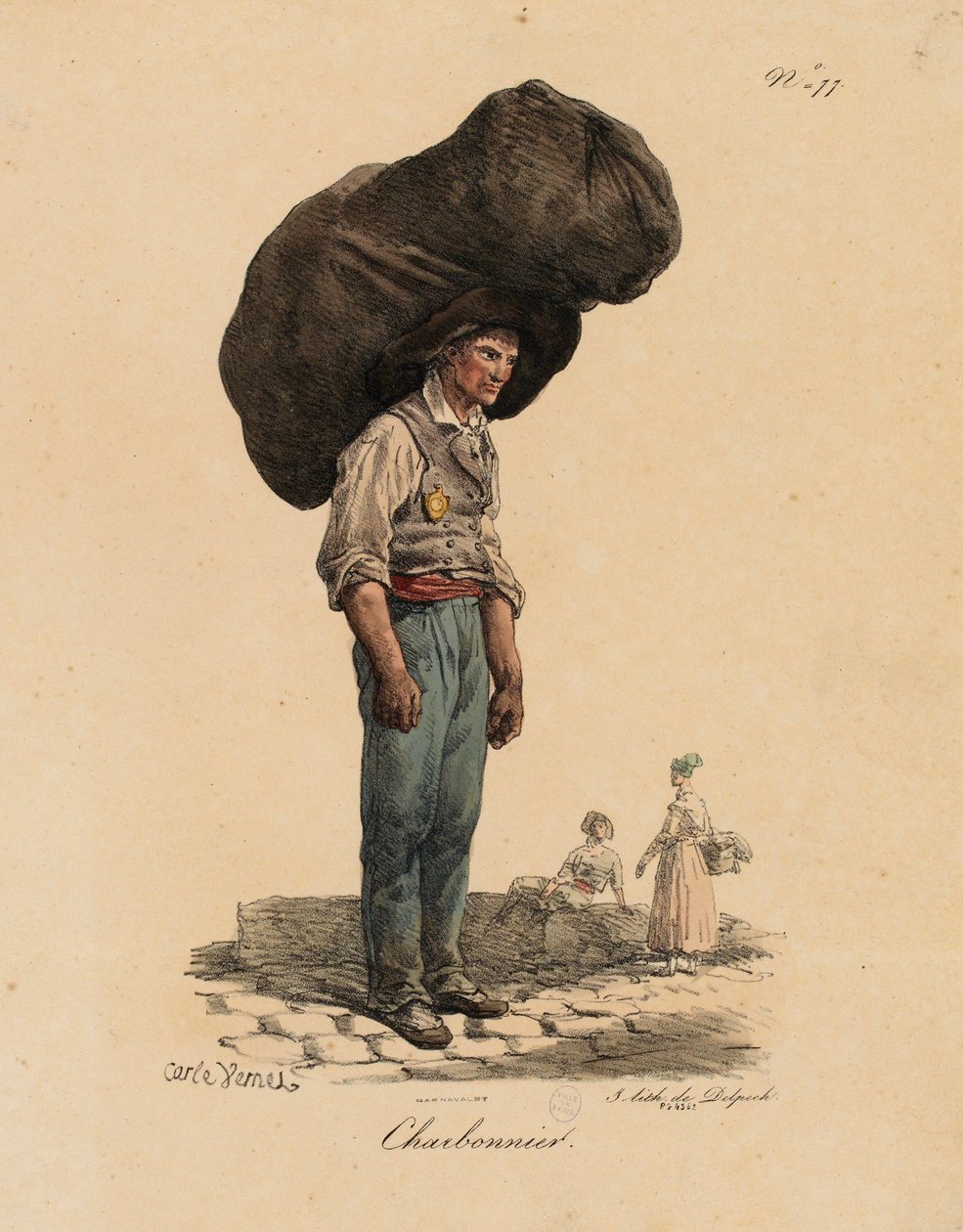 Uhlíř z „Les Cris de Paris“ od Carle Vernet