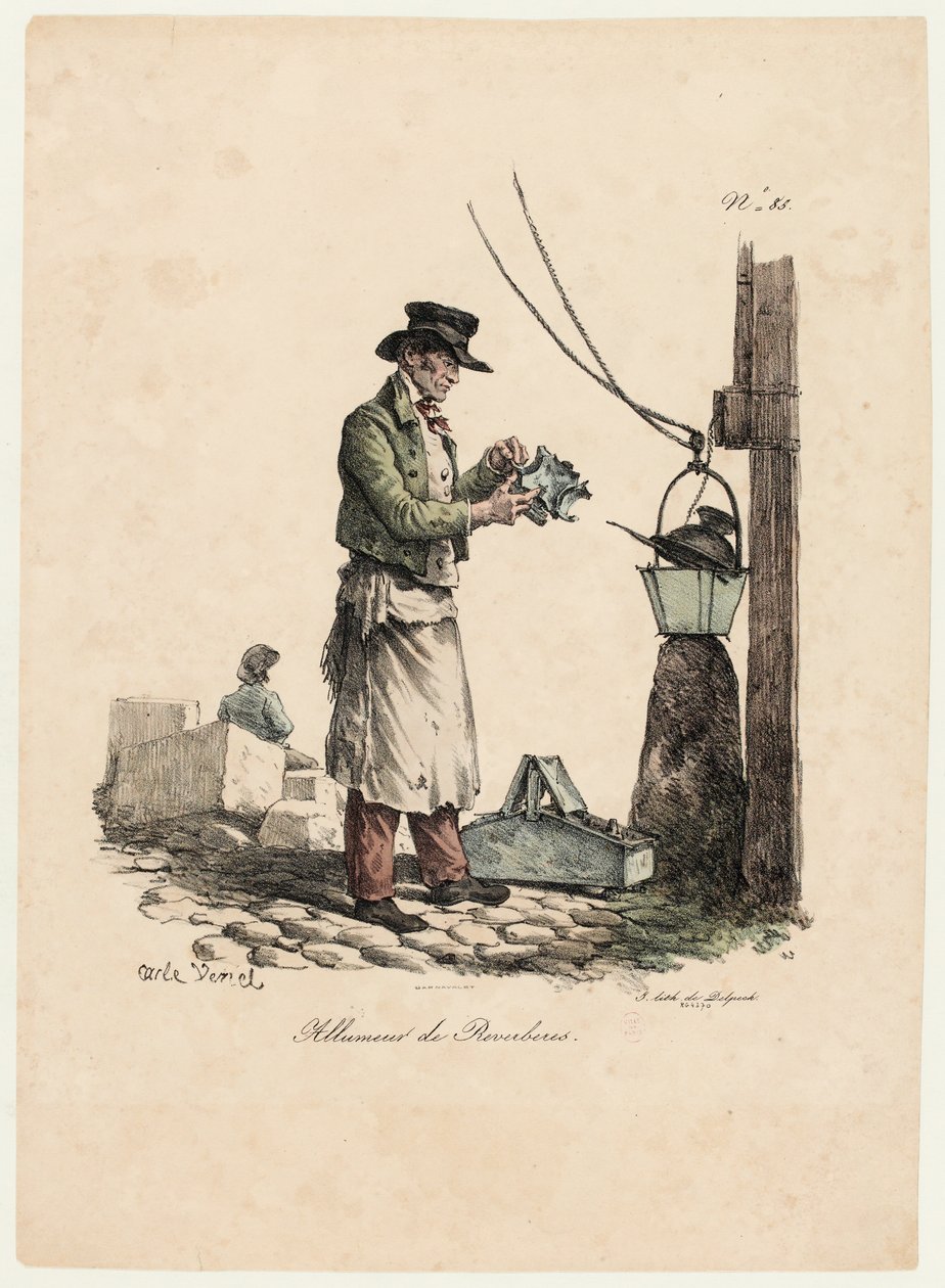 Lampář z "Les Cris de Paris" od Carle Vernet