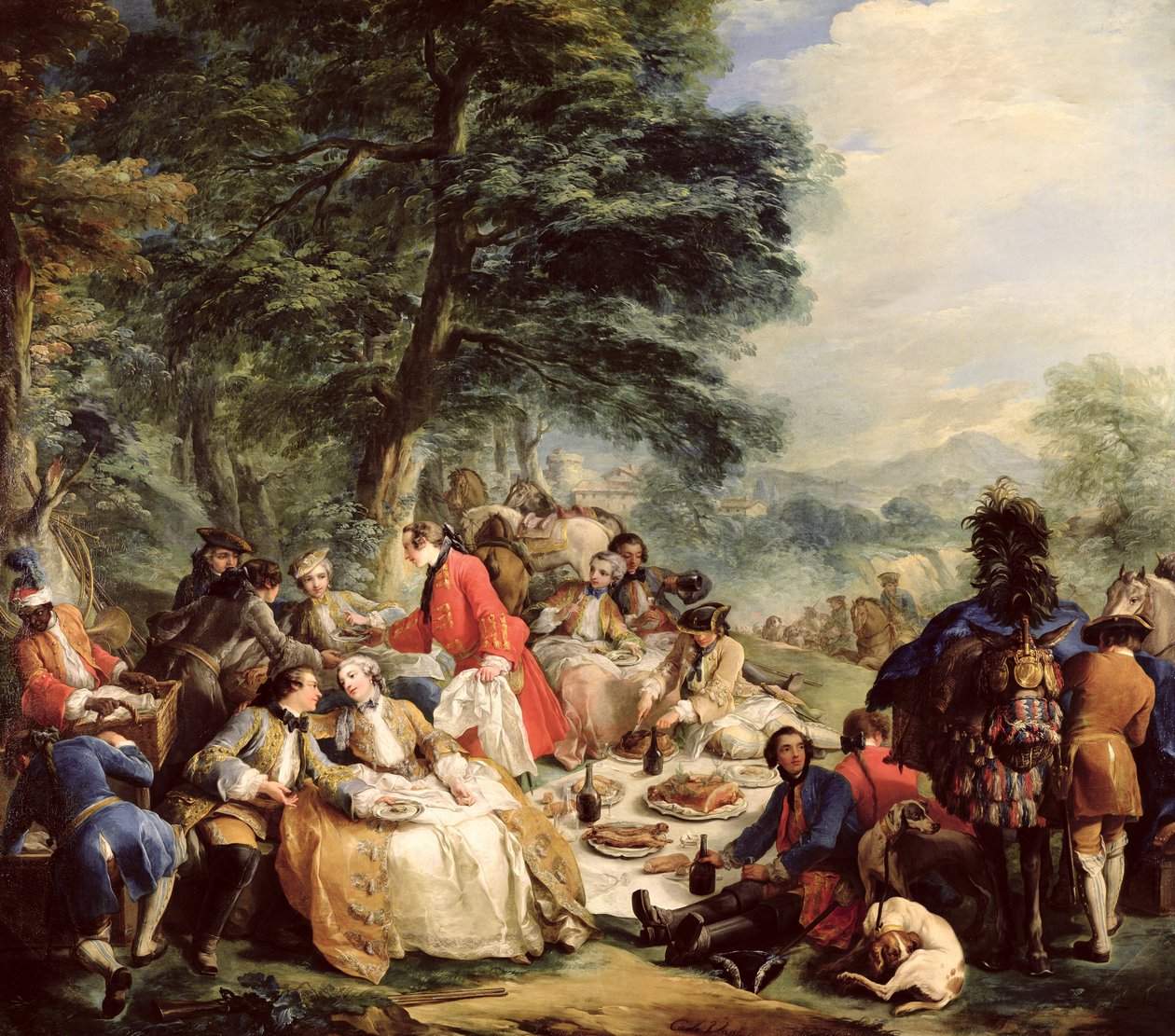 Lovecký oběd, 1737 od Carle van Loo