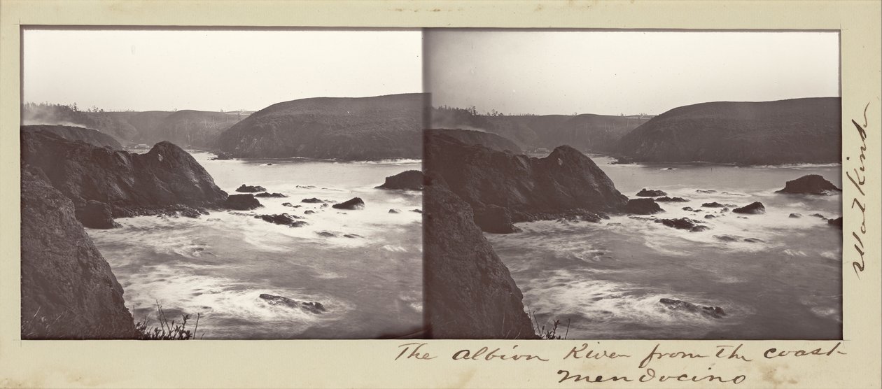 Řeka Albion od pobřeží, Mendocino od Carleton E. Watkins