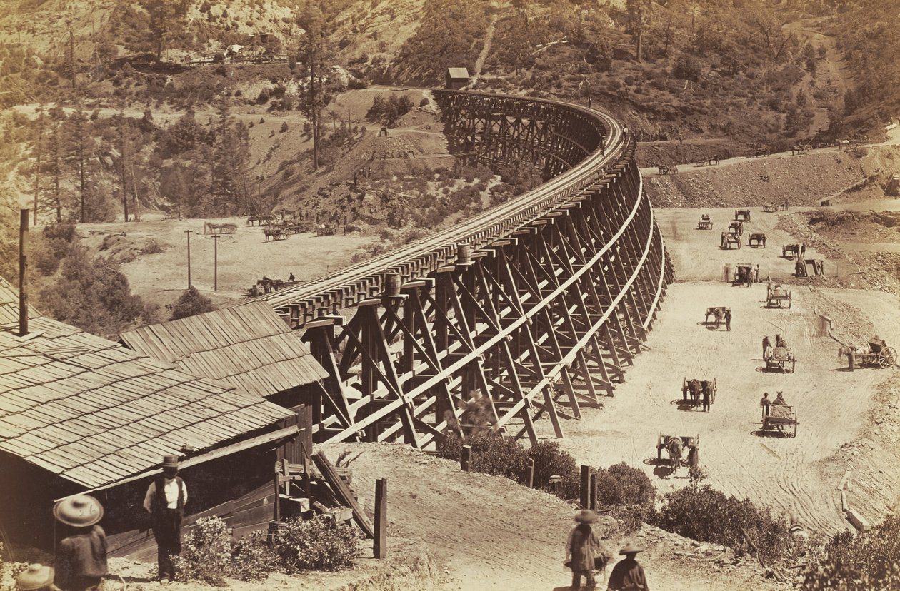 Trestle na centrální pacifické železnici od Carleton E. Watkins
