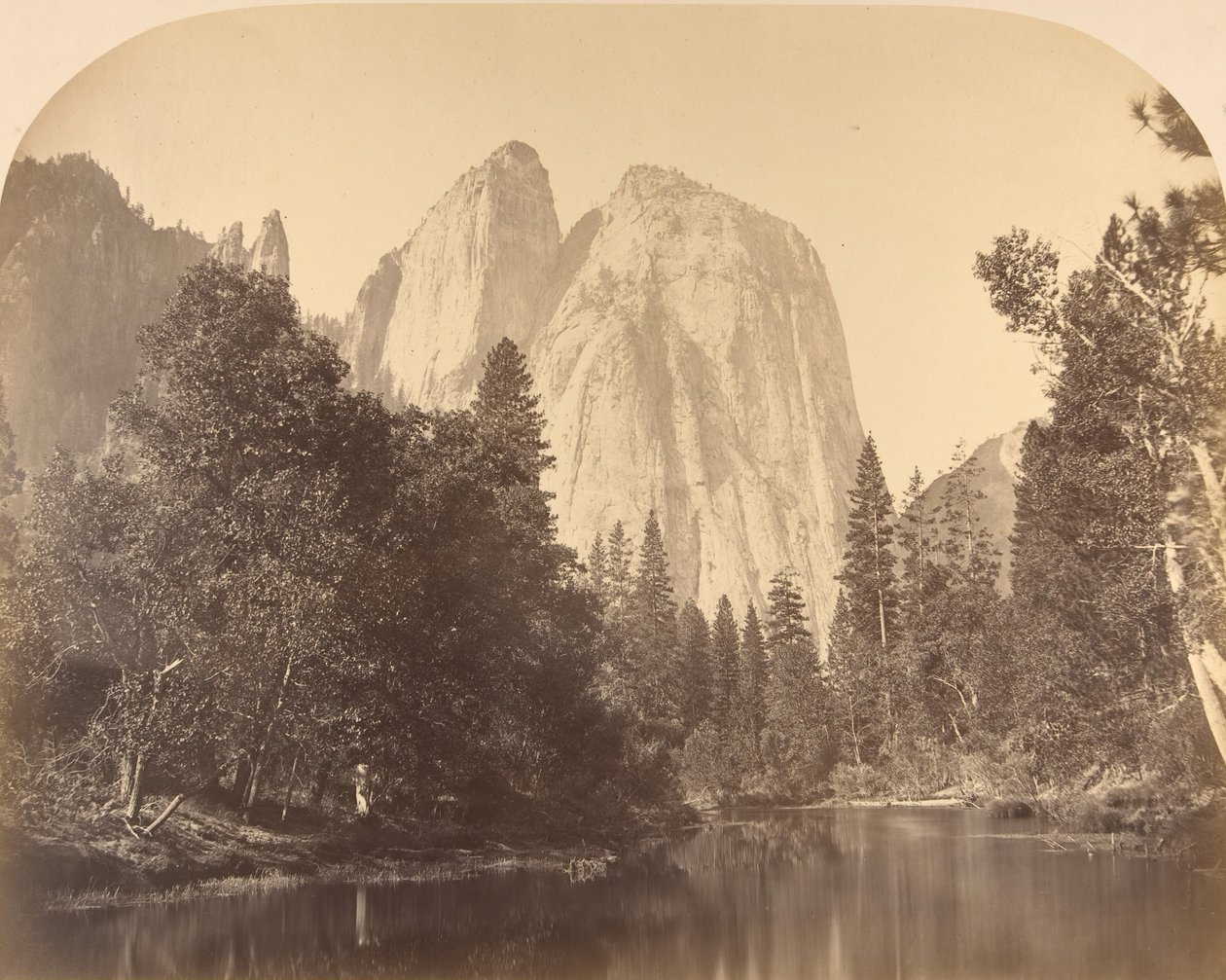 Cathedral Rock, River View, 1861. od Carleton Emmons Watkins