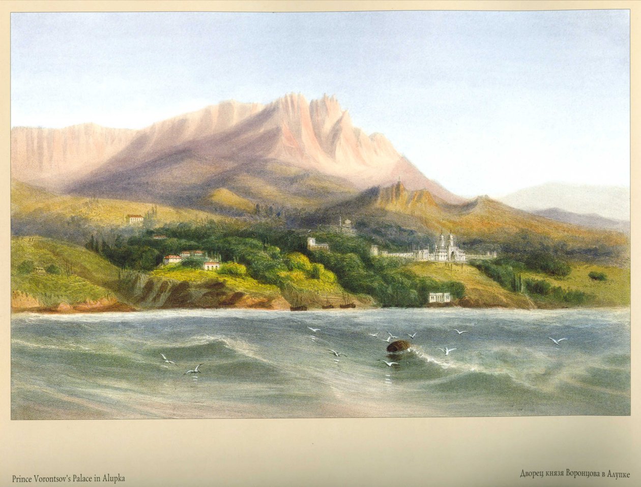 Carlo Bossoli. Palác knížete Vorontsova v Alupce od Carlo Bossoli