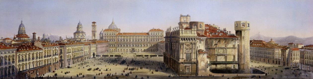 Piazza Castello, Turín, ryl F. Citterio od Carlo Bossoli