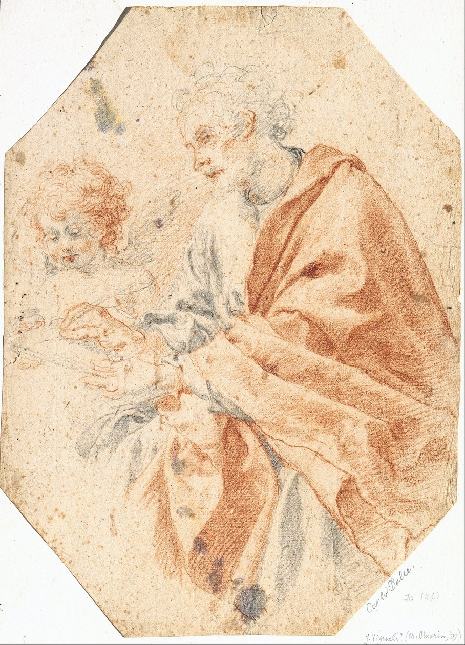 Studie evangelisty Matouše a anděla od Carlo Dolci
