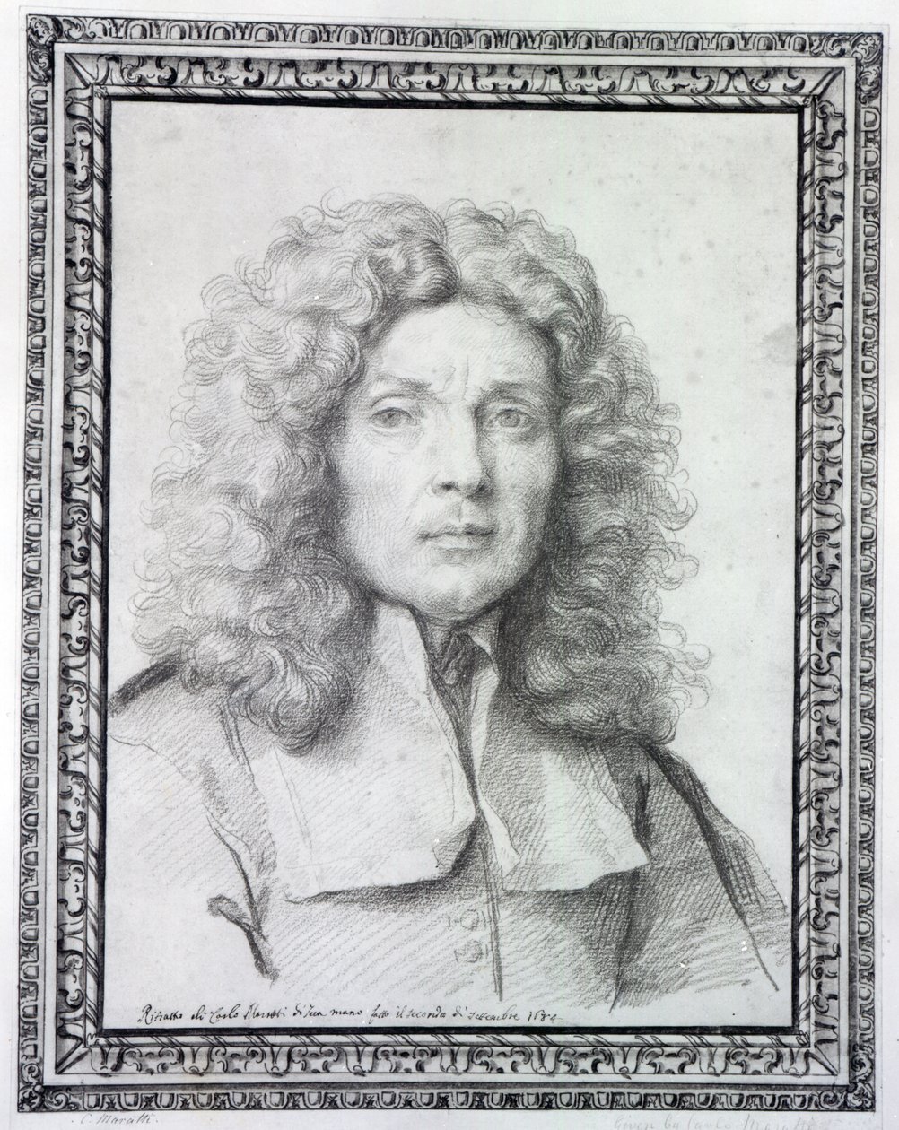 Autoportrét, 1684 (křída na papíře) od Carlo Maratta or Maratti