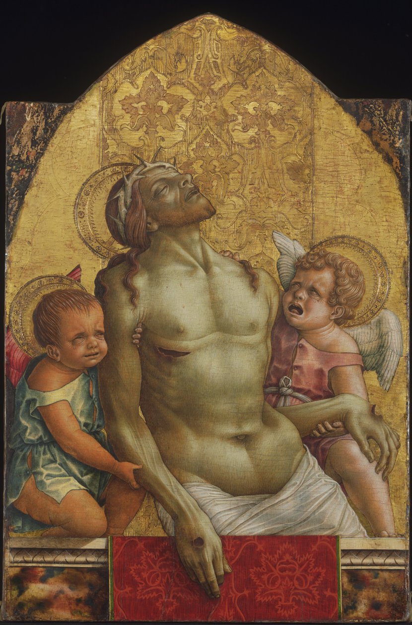 Mrtvý Kristus podpíraný dvěma anděly od Carlo Crivelli
