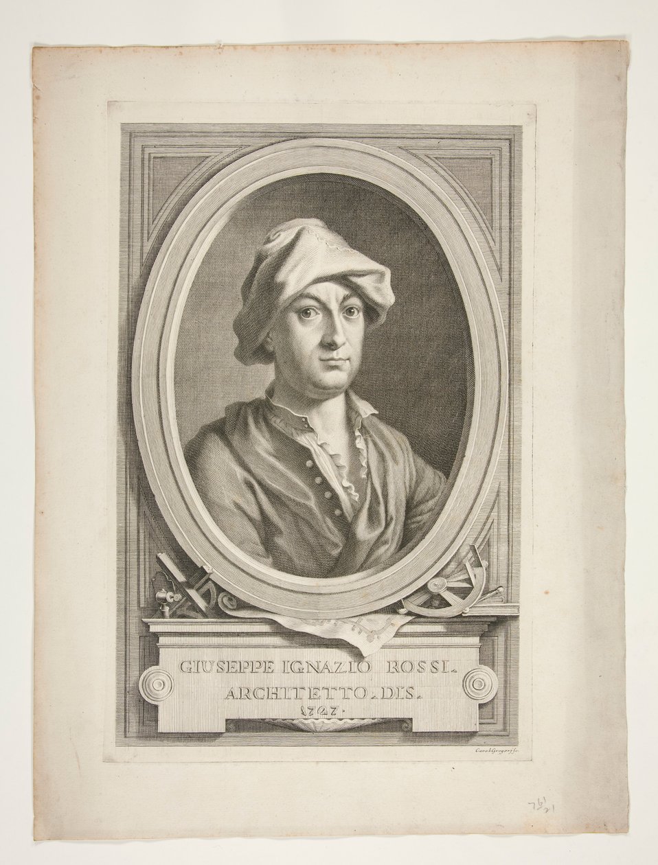 Portrét Giuseppe Ignazia Rossiho od Carlo Gregori