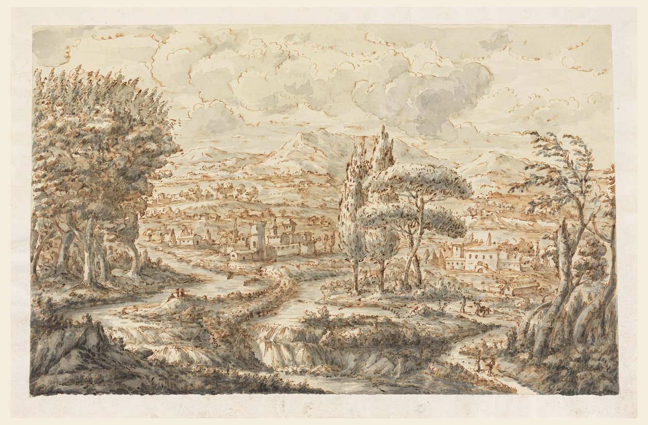 Kresba, Údolí, 1750-70 od Carlo Marchionni