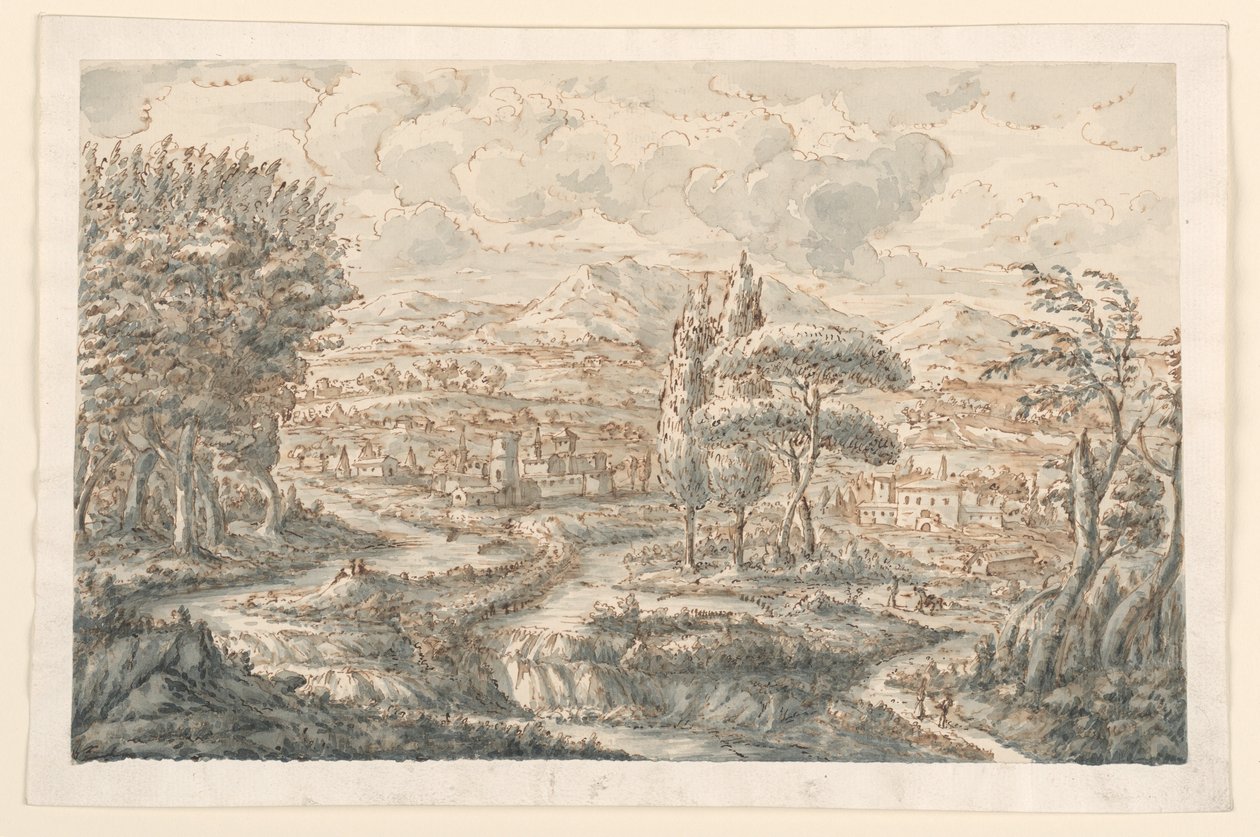 Kresba, Údolí, 1750-70 od Carlo Marchionni