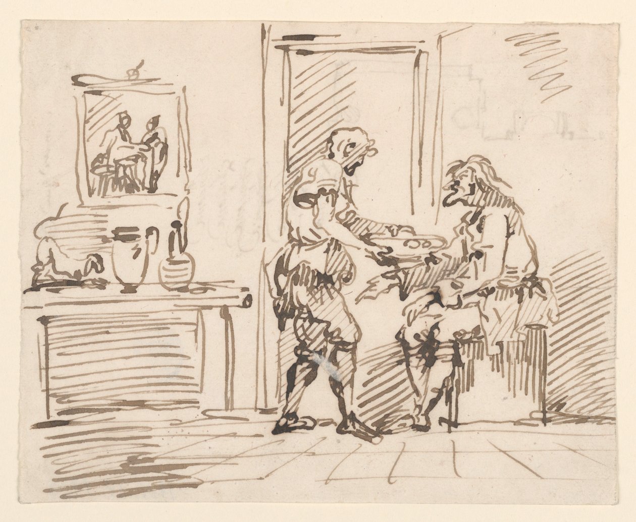 Kresba, Žánrová scéna, 1725-50 od Carlo Marchionni