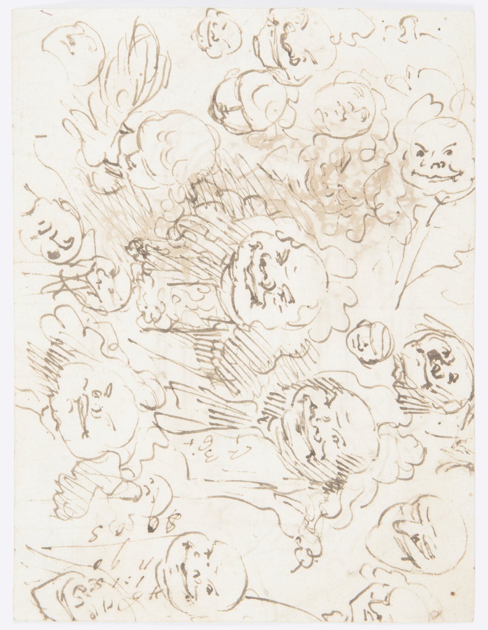 Kresba, studie hlav, 1760-80 od Carlo Marchionni