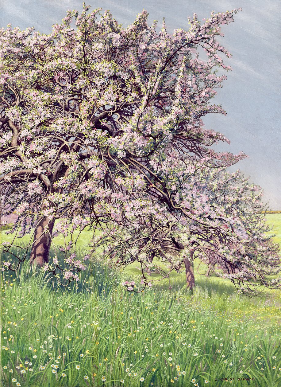 Kvetoucí jabloně, 1912 od Carlos Schwabe