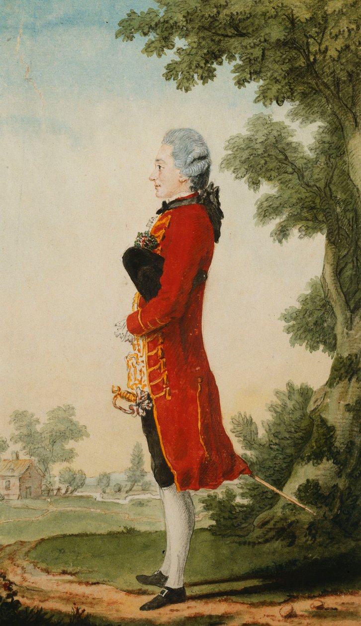 Baron de Talleyrand, v krajině, od Carmontelle