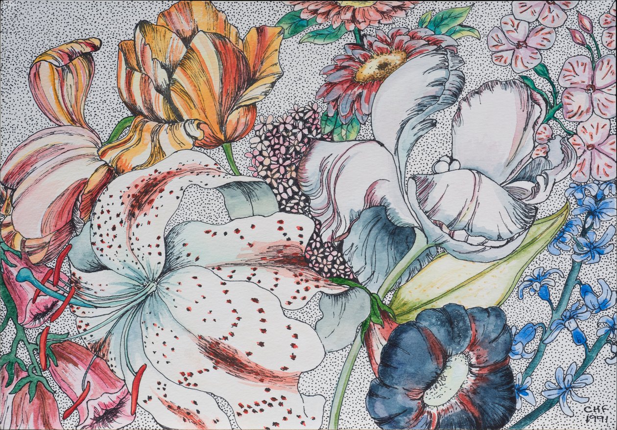 Jumbled Flowers, 1991 od Carolyn Hubbard Ford