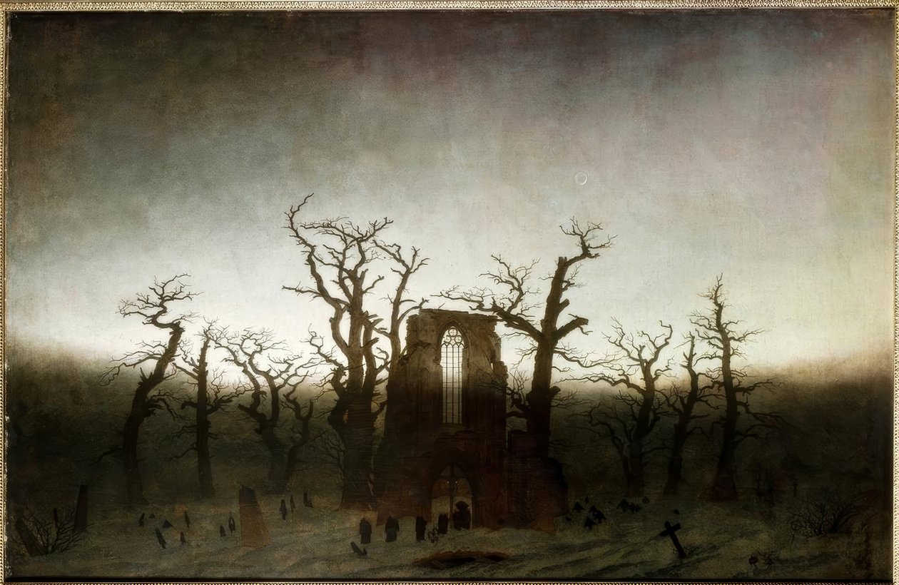 Opatství v dubovém lese od Caspar David Friedrich