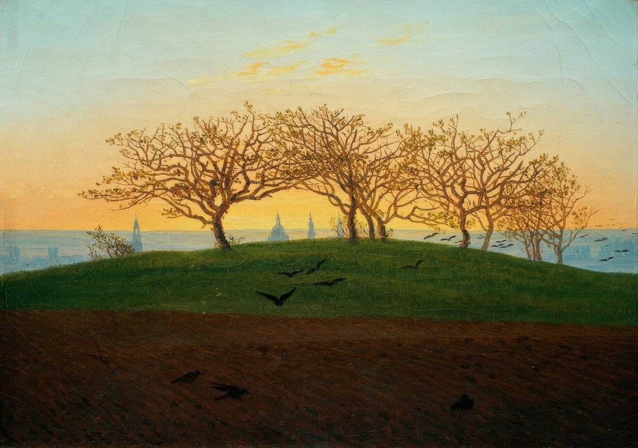 Kopec s Bruchackerem u Drážďan od Caspar David Friedrich