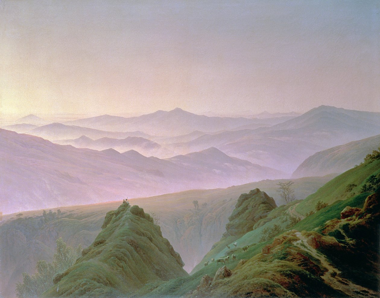 Ráno na horách od Caspar David Friedrich
