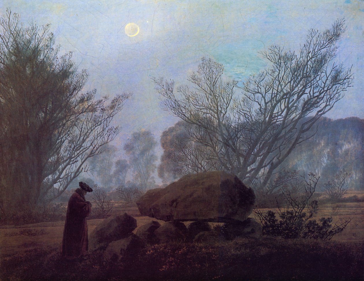 Walk for Dusk (Man Contemplating a Megalith) od Caspar David Friedrich