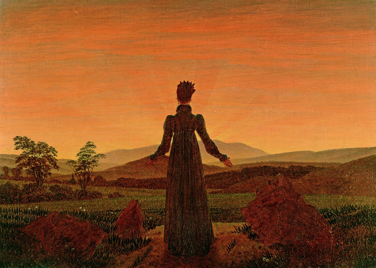 Žena za úsvitu od Caspar David Friedrich