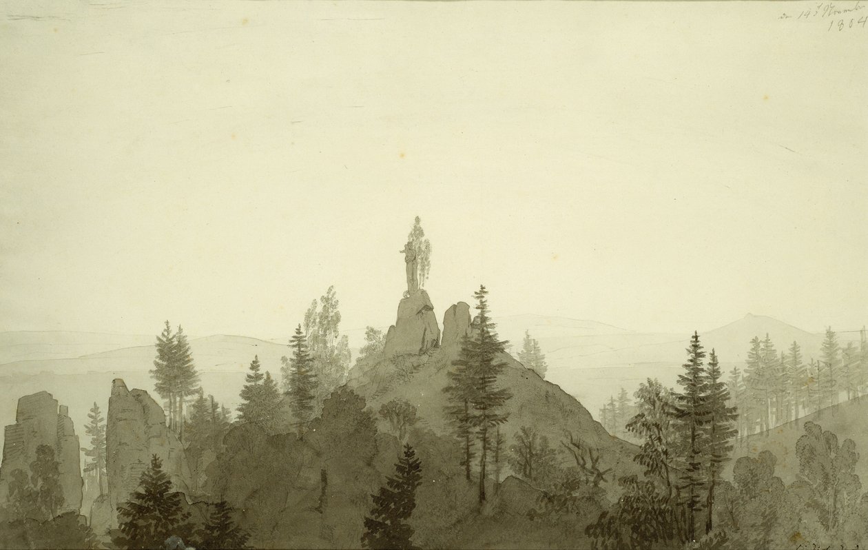 Socha Madony v horách od Caspar David Friedrich