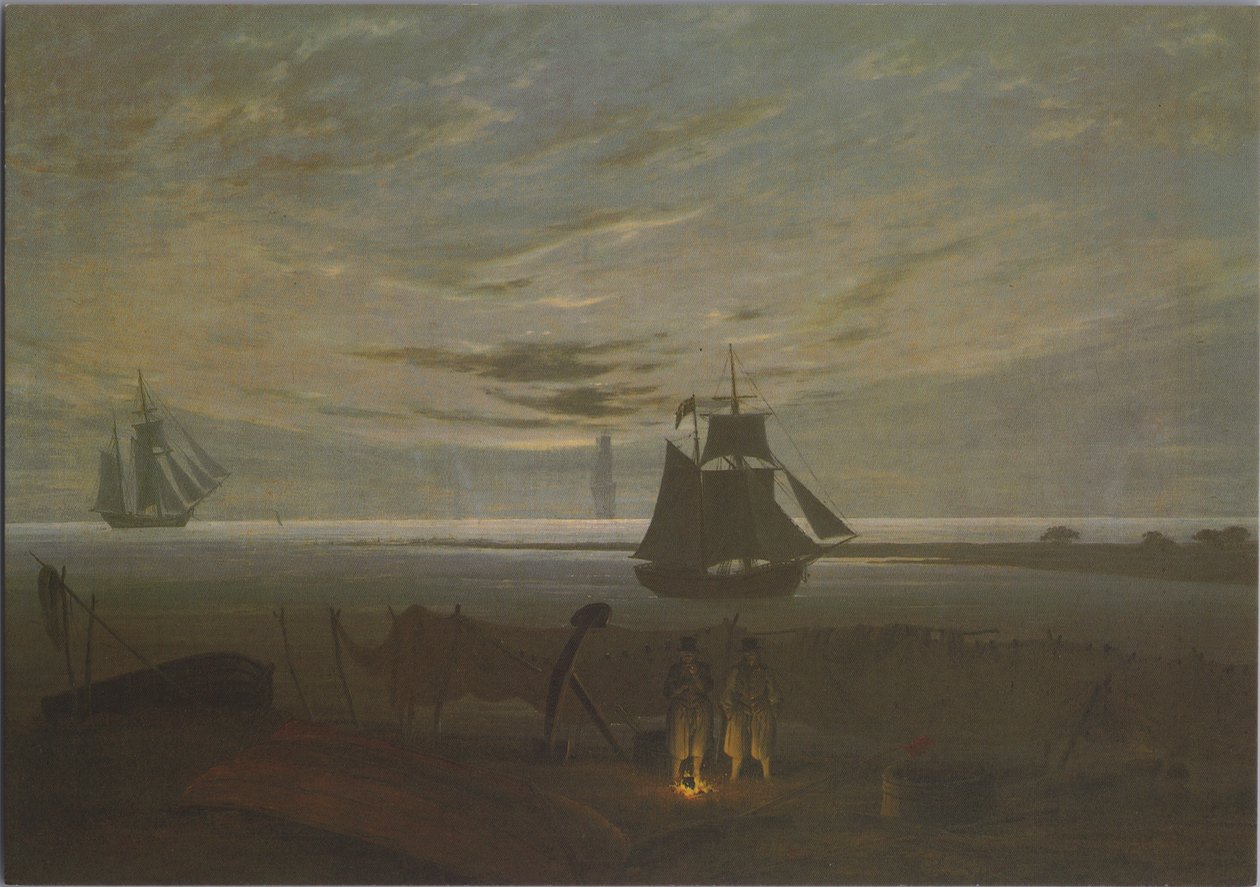 Večer na pláži Baltského moře od Caspar David Friedrich