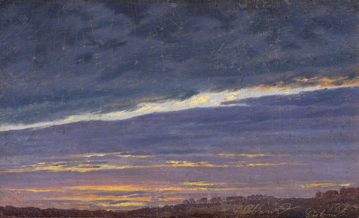 Večer zatažená obloha od Caspar David Friedrich