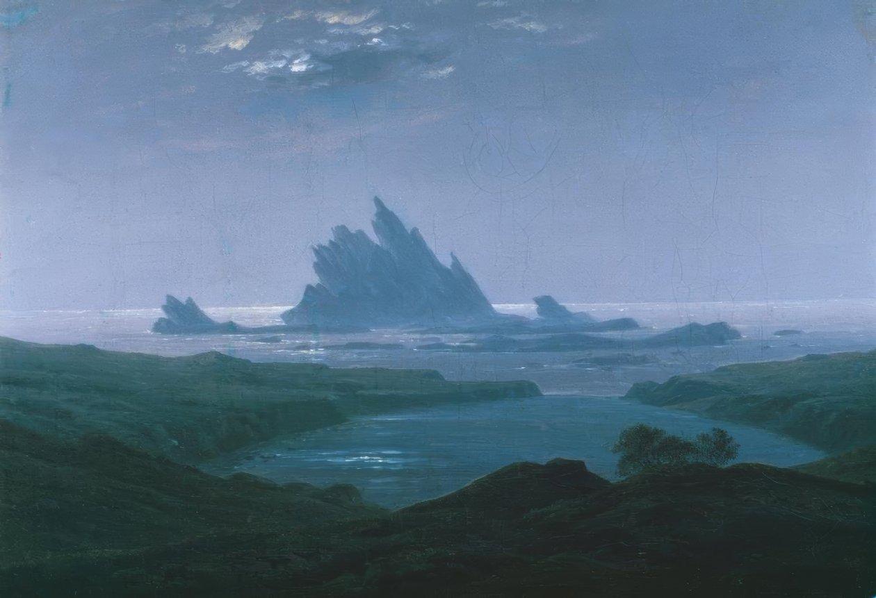 Skalní útes na mořské pláži od Caspar David Friedrich