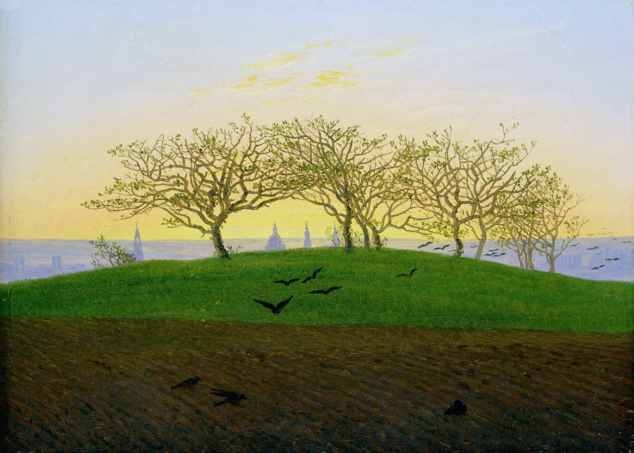 Kopce a Zoraná pole u Drážďan od Caspar David Friedrich