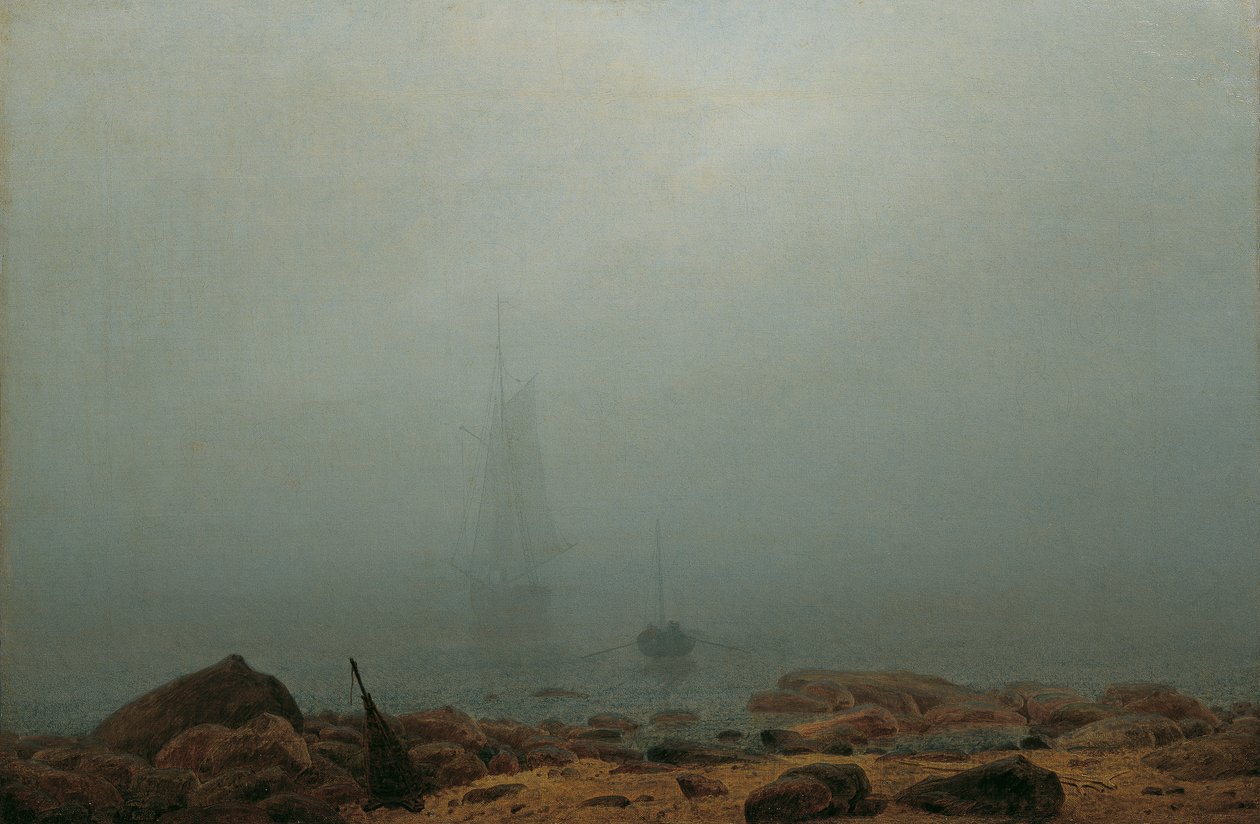 Mořská pláž v mlze od Caspar David Friedrich
